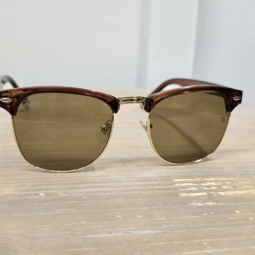 Ray-Ban Clubmaster Classic RB3016 Brown Tortoise Frame-Gold/Brown Lenses